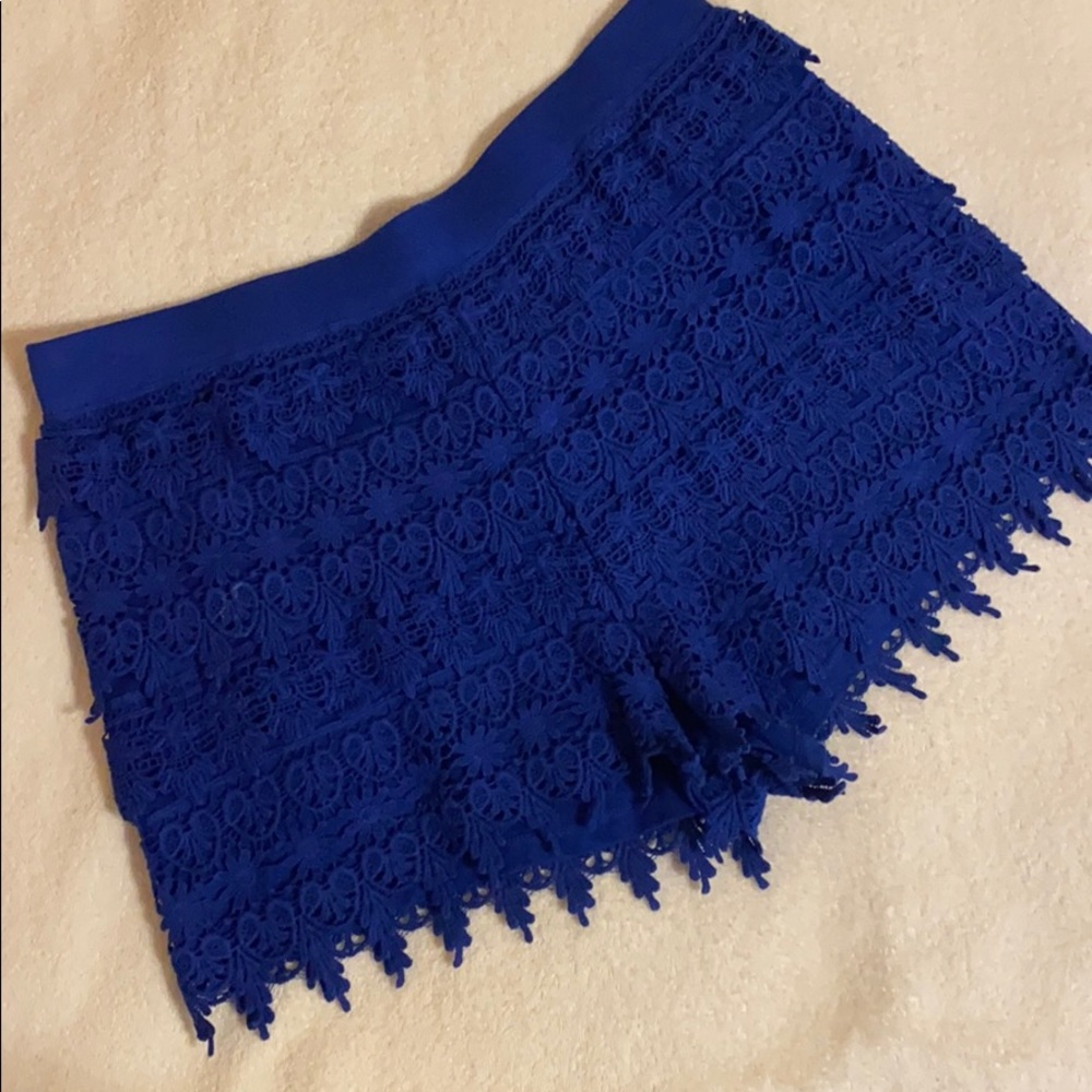 Blue Lace Shorts